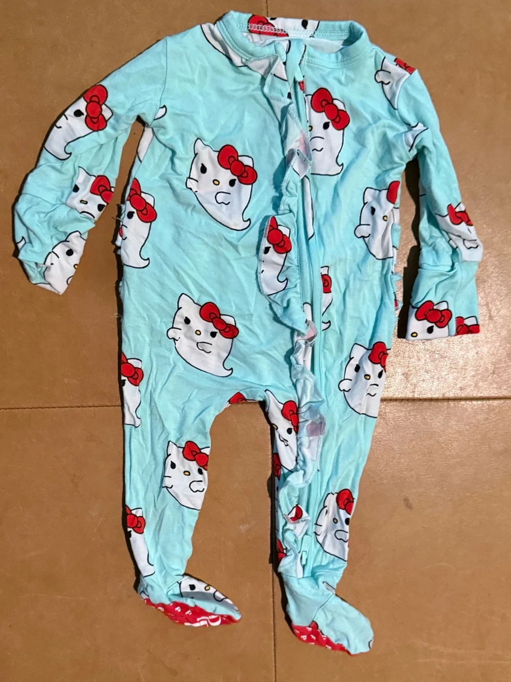 Posh Peanut Viscose Bamboo Hello Kitty Ghost Footie Newborn